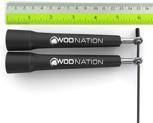Vista 3 de WOD Nation Cuerda de saltar de velocidad ajustable para hombres, mujeres y niños - Cuerda de saltar de fitness ultrarrápida perfecta para boxeo