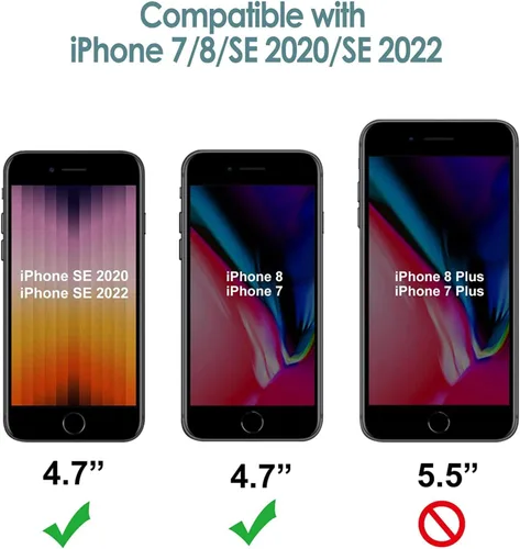 Vista 2 de YmhxcY Funda para iPhone SE 2022/2020, iPhone 8/7 con protector de pantalla integrado a prueba de caídas, 3 capas de cubierta duradera, a prueba