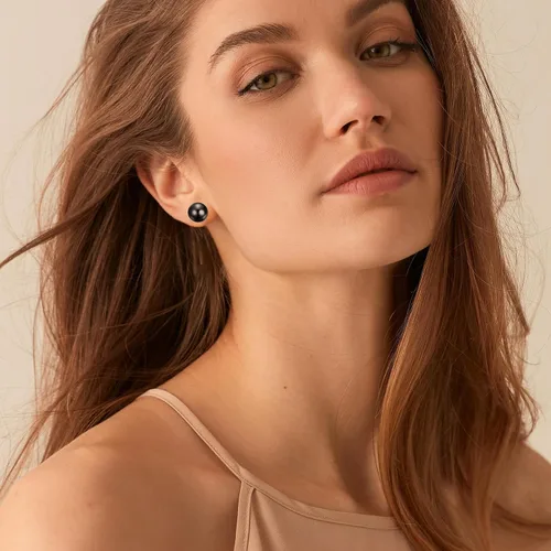 Vista 6 de SmileBelle Aretes tipo dormilona para mujer, de plata de ley de 18 quilates, con turquesa, como regalo de cumpleaños, aretes de cristal de perlas