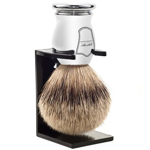 Vista 2 de Parker 3 SILVERTIP Brocha de afeitar tejón – Mango cromado