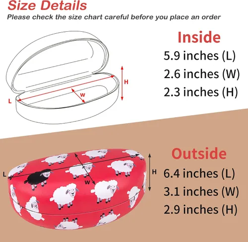 Vista 2 de bvya Funda rígida unisex para lentes de sol, estuche grande para gafas de sol de gran