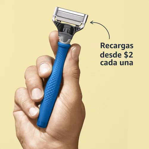 Vista 3 de Harry's Maquinilla de afeitar original para hombres - Mango de afeitar y Mango Azul Índigo