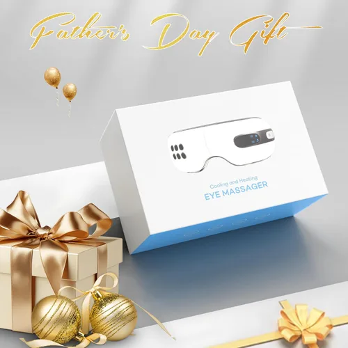 Vista 5 de Masajeador ocular con calor y frío para migrañas, ojos secos - Máscara masajeadora de ojos para relajación, regalo para mujeres y hombres
