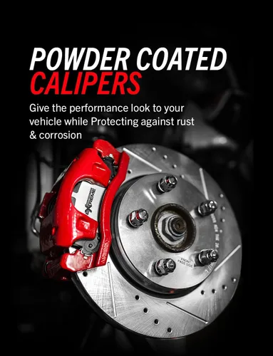 Vista 7 de PowerStop Kit de freno y pinza delantera para Lexus GX460 2016-23 Toyota 4Runner 2015-24 - Rotores de disco de remolque y camión perforados