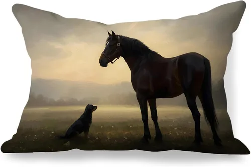 Vista 21 de Fundas de almohada de 12 x 20 pulgadas, regalos para amantes de los caballos, fundas de almohada lumbares decorativas para el hogar, sala de estar
