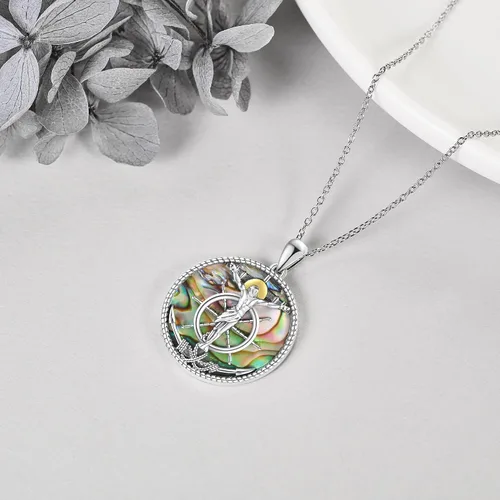 Vista 2 de ONEFINITY St MichaelNefertitiAnubisAnkhMaryMedusaJesusLolita Skull Necklace 925 Sterling Silver Angel Pendant New Years Necklace Jewelry Gifts for