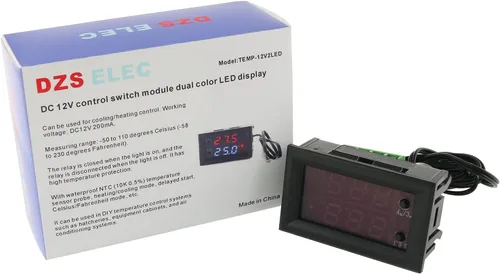 Vista 7 de DZS Elec Controlador de temperatura -50 a 110 Celsius (-58 a 230 F) DC 12V Módulo de interruptor de control de termostato programable
