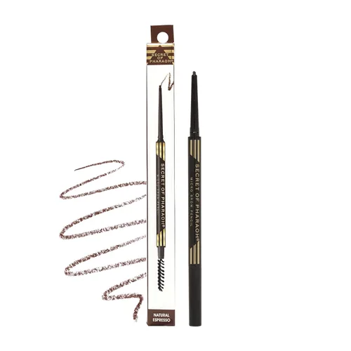 Vista 14 de EBIN NEW YORK Micro Lápiz de cejas negro natural Punta ultrafina para trazos precisos similares al cabello Define las cejas Cepillo suave