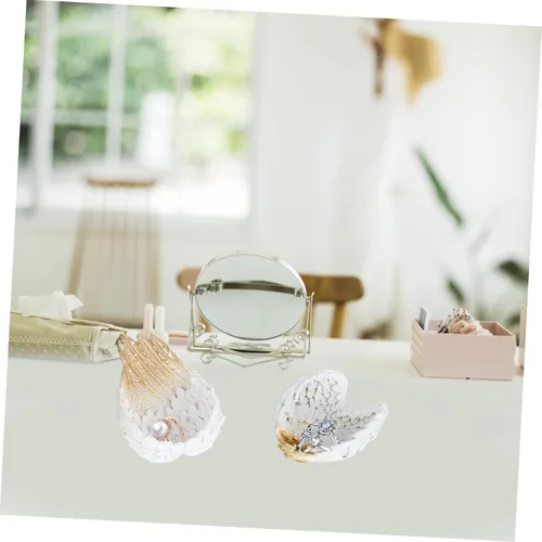 Vista 4 de Holibanna 4pcs jewelry display tray bracelet display stand vanity decor table top decor resin trinket tray jewelry tray jewelry dish Resin Crafts
