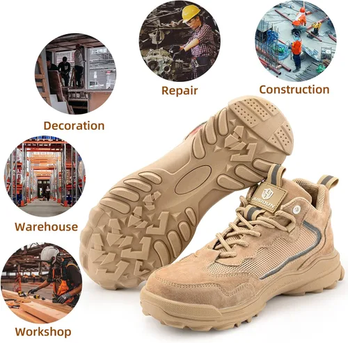 Vista 7 de ND - Zapatos de acero con aislamiento para hombre, ligeros, indestructibles, para trabajo, a prueba de pinchazos, cómodos, sin cordones, para uso