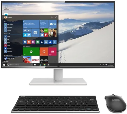 Vista 7 de Arteck - Combo de teclado y mouse inalámbricos 2.4G, ultra compacto, delgado, teclado de tamaño completo de acero inoxidable y mouse ergonómico
