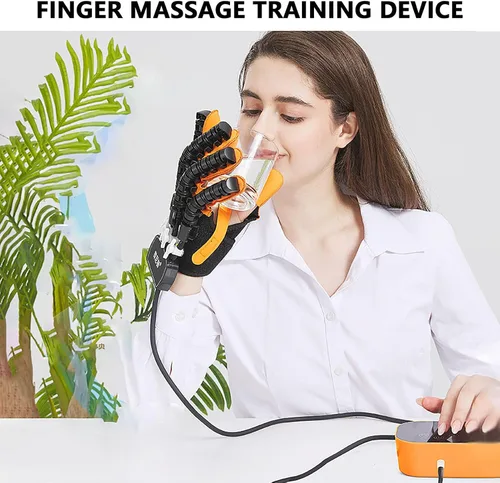 Vista 2 de Guantes robot de rehabilitación de manos, dispositivo de rehabilitación de mano para hemiplejia cerebral, intensidad de entrenamiento se puede