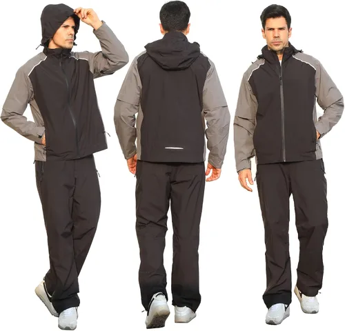 Vista 2 de K.E.J. Chaqueta impermeable de golf para hombre, impermeable, ligera, traje de golf para senderismo, ciclismo, correr, camping, viajes