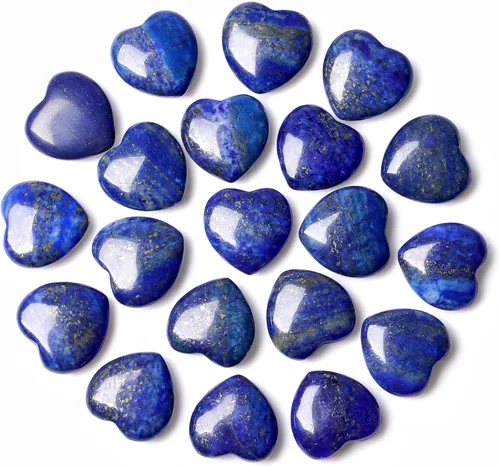 Vista 12 de 20 piezas de cristales de amatista, piedras curativas en forma de corazón, cristal pulido, morado natural, lindo bolsillo pulgar, reiki, juego al
