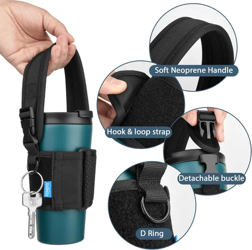 Vista 4 de Xxerciz Soporte para botella de agua con correa ajustable para el hombro, soporte portátil para botella de agua para caminar