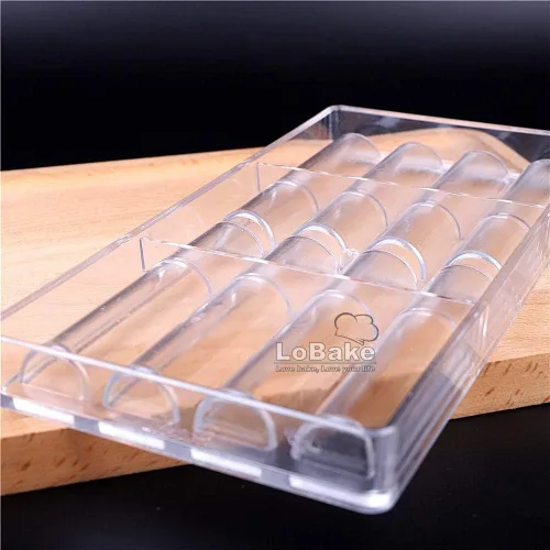 Vista 3 de 8 cavidades palos largos policarbonato PC plástico transparente chocolate molde caramelo cubo de hielo molde sugarcraft hornear moldes DIY panadería