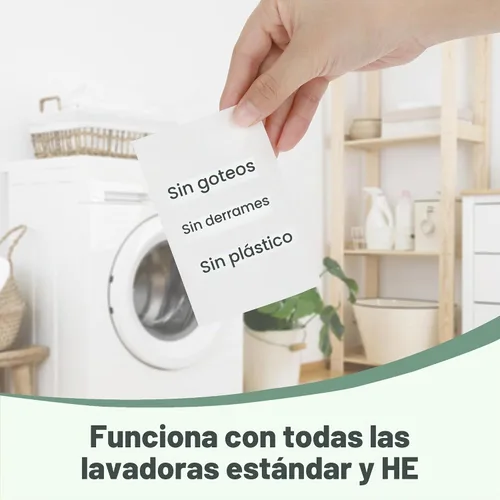 Vista 3 de Hojas de detergente para ropa de 260 cargas, aroma fresco, tiras de jabón ecológicas sin líquido, a base de plantas, suministros de lavado
