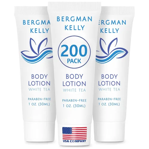 Vista 7 de BERGMAN KELLY - Loción de tamaño de viaje - 1 fl oz, 50 unidades, té blanco - Deleita a tus invitados con una loción corporal vigorizante