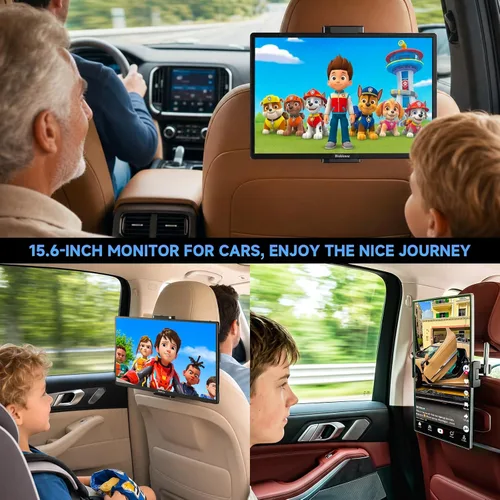 Vista 3 de Monitor portátil inalámbrico, 15.6" 1080P IPS TV del coche