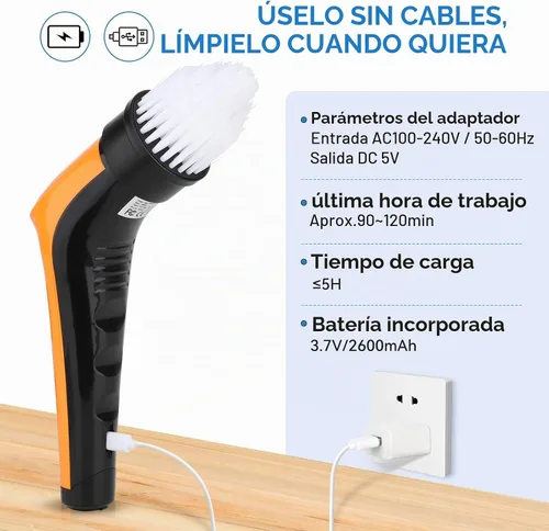 Vista 6 de hygger IPX8 - Cepillos eléctricos de limpieza de acuarios, kit de herramientas de limpieza recargables con 6 cabezales de cepillo de giro