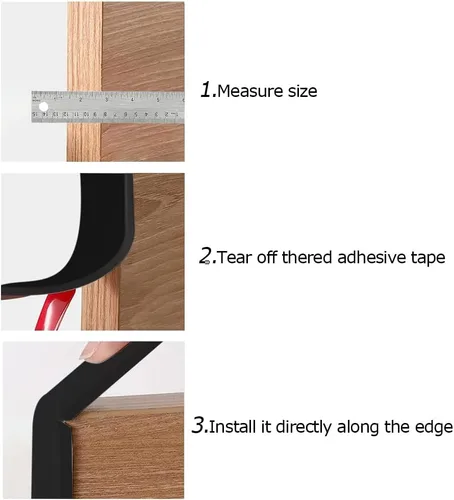 Vista 6 de Bandas de borde de madera contrachapada en forma de U – Ajuste de borde de 1/2 pulgada, borde autoadhesivo para escritorio, mesa, encimera, muebles