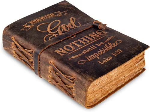 Vista 8 de LEATHER VILLAGE Diario bíblico vintage encuadernado en cuero, hecho a mano, diario antiguo de oración cristiana en relieve para mujeres y hombres