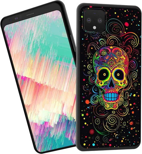 Vista 108 de for Google Pixel 4 XL Case,Slim Shockproof TPU Soft Rubber Silicone Cover Phone Case for Google Pixel 4 XL,Blue Skull Headphone
