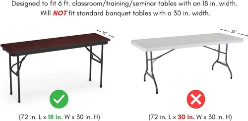Vista 7 de YOUR CHAIR COVERS - Mantel elástico rectangular de elastano de 6 pies x 18 pulgadas, con espalda abierta para aula, color negro