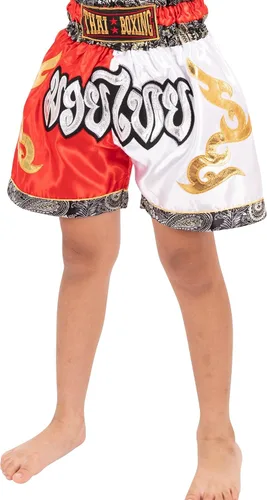 Vista 5 de Muay Thai - Pantalones cortos para niños (2 años a 12 años) para niñas y niños, para kickboxing y artes marciales mixtas