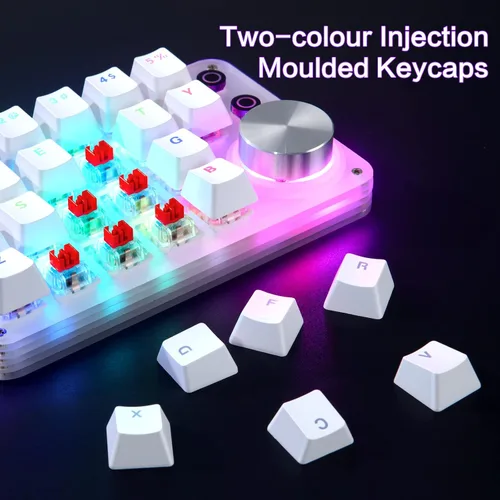 Vista 5 de Koolertron Teclado mecánico macro con una sola mano, teclado para juegos con una sola mano con teclas totalmente programables para perillas y llaves