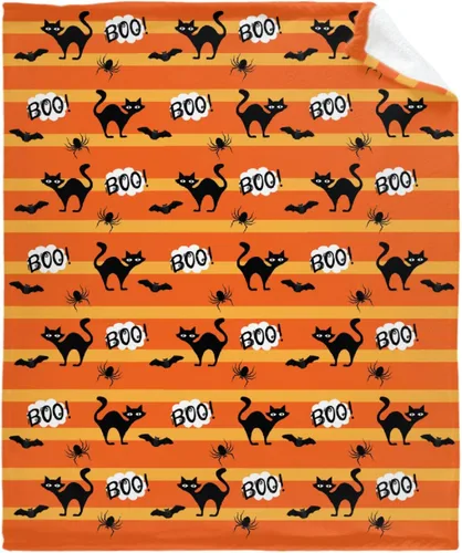 Vista 46 de Manta de Halloween para bebé, diseño de calabaza, fantasma, telaraña, súper suave, manta acogedora para recién nacido, manta de recepción para bebé