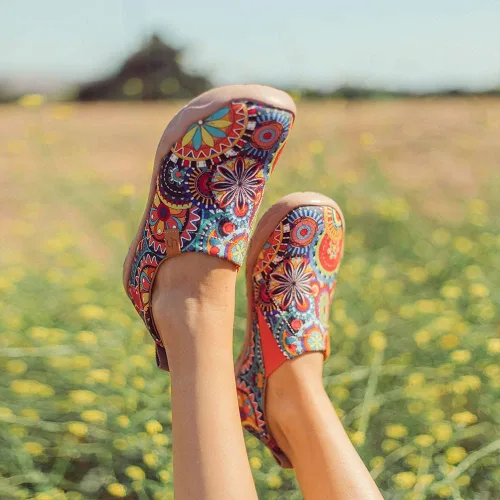Vista 5 de UIN - Zapatos de viaje de lona pintada para mujer