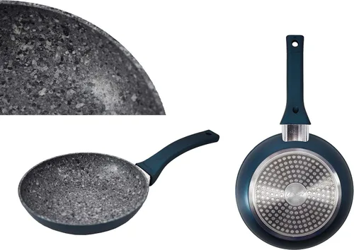 Vista 5 de Uniware Sartén antiadherente de aluminio con parte inferior de inducción, revestimiento de granito de 3 capas, 3 variantes de tamaño (7.9 pulgadas)