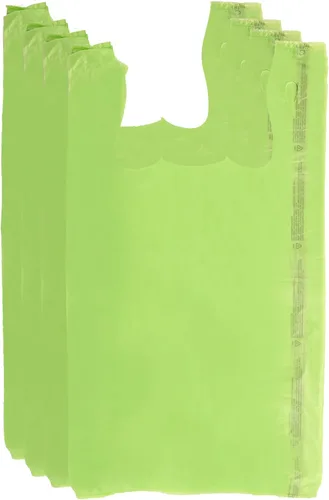 Vista 6 de SSWBasics Bolsas de plástico verde lima para camisetas - Caja de 1,000