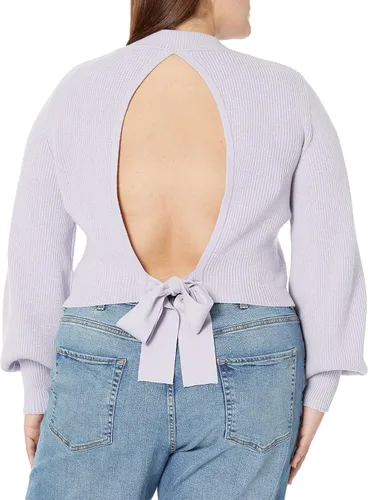 Vista 5 de The Drop Suéter Leonel con cuello alto y espalda abierta para mujer