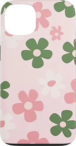 Vista 7 de Funda con diseño floral de margaritas verde salvia y rosa para iPhone 11