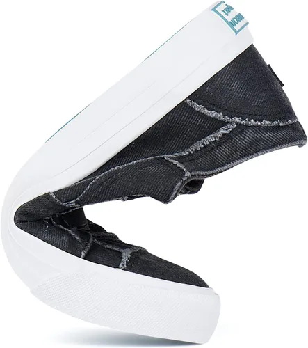 Vista 3 de JENN ARDOR Tenis de moda para mujer, bajos, hechos de tela sin cordones, fáciles de poner