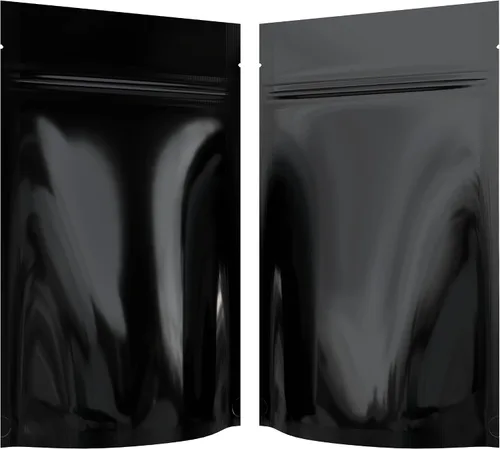 Vista 20 de Bolsas de barrera estilo Mylar – Cremallera con sellado térmico – 100 bolsas (negro brillante/transparente, 0.04 oz - 3 x 4.5 pulgadas)