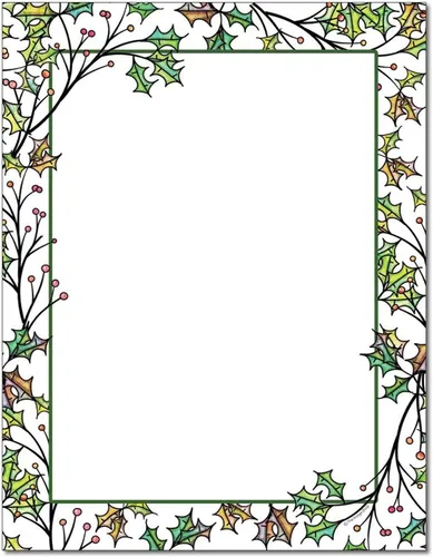 Vista 3 de Holly Berries - Papel para impresora láser y inyección de tinta con membrete (25 hojas)