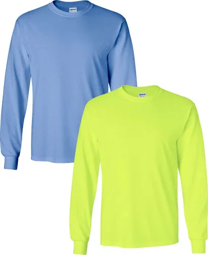 Vista 96 de Gildan - Camiseta de algodón y de manga larga para hombre, modelo G2400 (1) verde irlandés + (1) negro