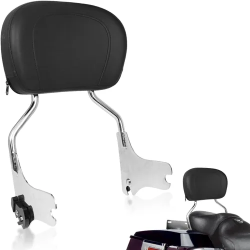 Vista 10 de Respaldo del pasajero Sissy Bar W/Pad Compatible Con Para Touring 1997-2008 Negro