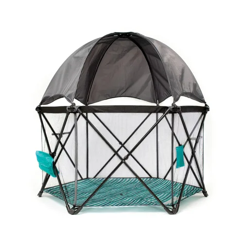 Vista 11 de [Usado] Baby Delight Go with Me Eclipse Deluxe - Corral portátil de lujo, parque infantil, toldo para el sol, interior y exterior, suelo de nailon