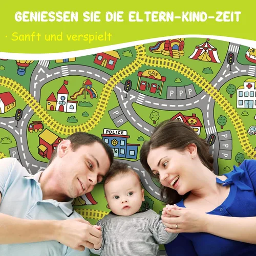 Vista 6 de Alfombra de juego para niños, alfombra educativa de 31 x 48 pulgadas, alfombra antideslizante de la vida urbana, alfombra de aprendizaje para niños