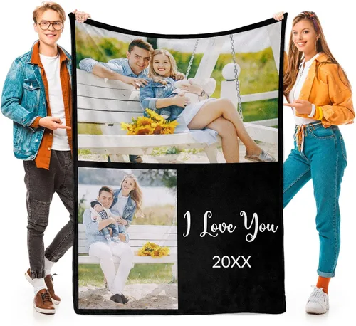Vista 15 de Printwoo Mantas personalizadas con foto, mantas de fotos personalizadas con mi propia foto, mantas personalizadas con imagen, regalos personalizados