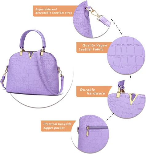Vista 6 de JHVYF Bolso cruzado con asa superior para mujer, estilo clásico, estilo casual
