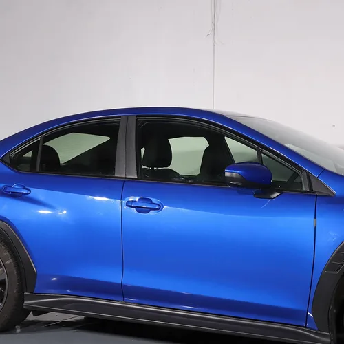 Vista 8 de Calcomanía negra de fibra de carbono con textura de pilar central, compatible con Subaru WRX 2022 2023, adhesivo lateral de carrocería de automóvil
