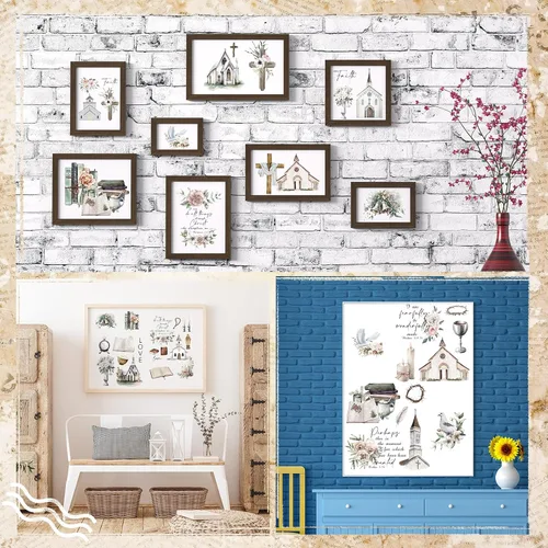 Vista 5 de BBTO 12 hojas de transferencia de Navidad para manualidades y muebles, calcomanías de transferencia de Navidad, calcomanías de invierno para madera