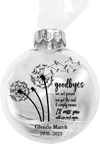 Vista 11 de Adornos de bola personalizados, árbol colgante de bola de fotos personalizada, bolas de decoración de Navidad, bola de adornos rellenables de plumas