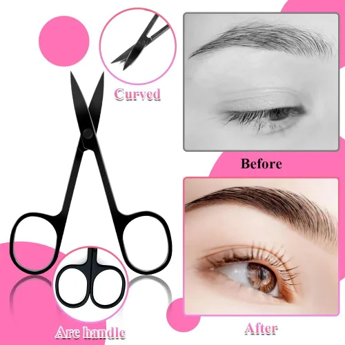 Vista 5 de Kit de cuidado de cejas 8 en 1, recortadora profesional de cejas, tijeras, pinzas, cepillo y herramienta de dermaplaning, kit de moldeo de cejas