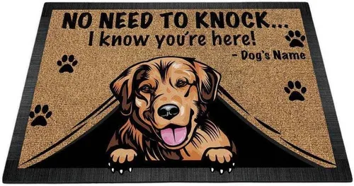Vista 12 de Felpudo personalizado Peeking Dog English Bulldog No Need to Knock I Konw You're Here 23.6 x 15.7 pulgadas Bulldog-1 Inglés